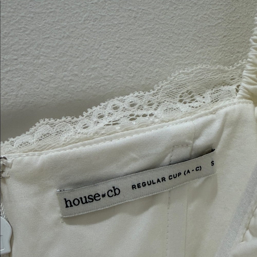 HOCB Ellerie White Cotton Flute Sleeve Mini Dress - Picture 6 of 10